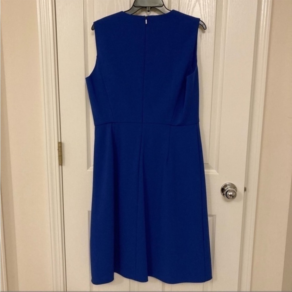 MAX MARA Giara Sleeveless A-Line Stretch-Crepe Dress in Royal Blue Size 14 - Picture 10 of 15